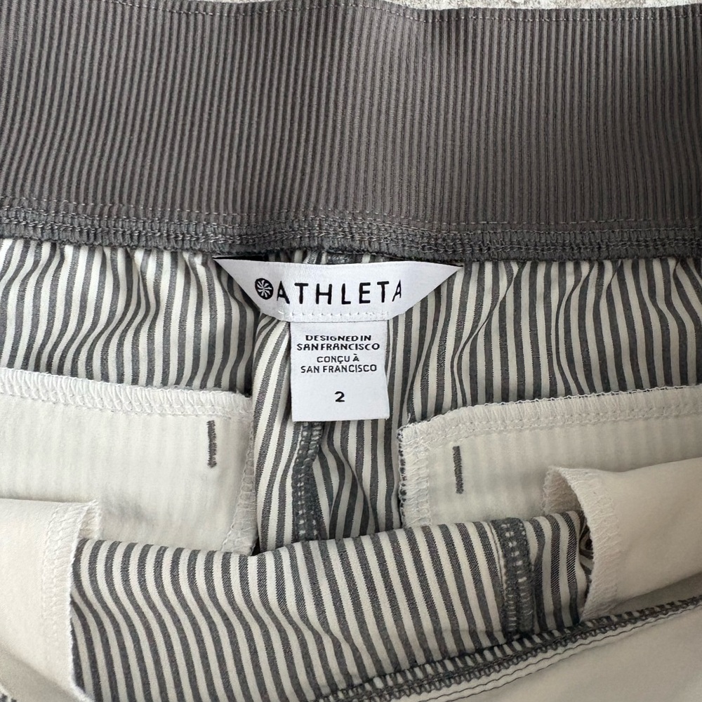 Athleta SET(2) NWOT Venture Printed Viper Gray, Brooklyn Textured Pants Size 2 - Picture 14 of 16